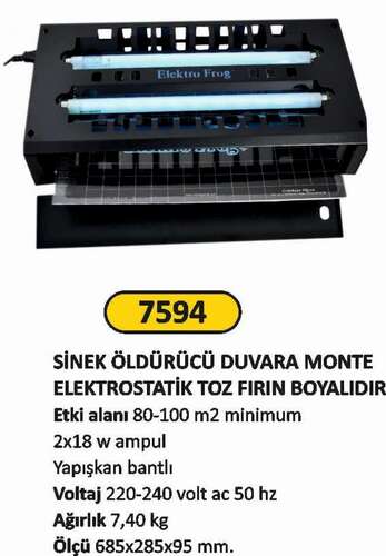 Arı Metal 7594 Sinek Öldürücü Duvara Monte Siyah