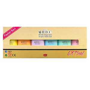 FANART-ARTDECO - ARTDECO AKRİLİK BOYA 75 ML PASTEL RENKLER 6 LI SET