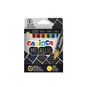 CARIOCA - CARIOCA 8 RENK METALİK WAX MAXI YIKANABİLİR PASTEL BOYA 43163