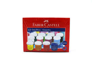 FABER CASTELL - FABER 12 RENK GUAJ BOYA ŞİŞE 160401