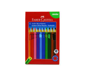 FABER CASTELL - FABER 12 RENK JUMBO KURU BOYA TAM BOY 951000