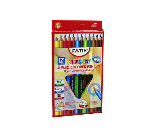 FATİH 12 RENK ÜÇGEN JUMBO KURU BOYA 33490