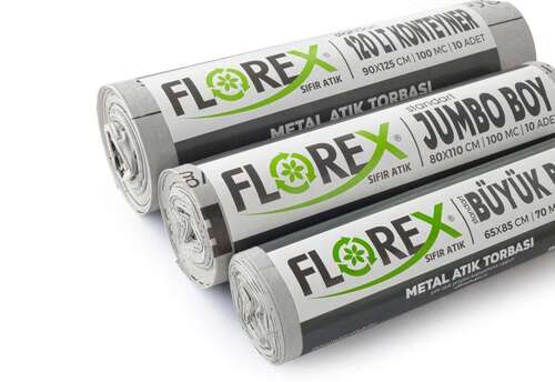 Florex Metal Atık Çöp Poşeti 80x110 800 GR 10 Rulo