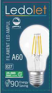 LEDOLET - LEDOLET FLAMENT A60 4W AMPUL 2200K (1)