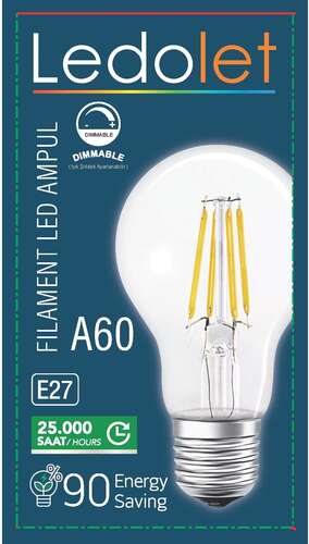 LEDOLET FLAMENT A60 4W AMPUL 2200K