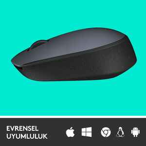 LOGITECH M170 KABLOSUZ SİYAH MOUSE - Thumbnail (3)