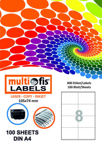 MULTİOFİS 105x74 mm LASER ETİKET 5374