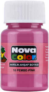 NOVA COLOR - NOVA COLOR AKRİLİK BOYA PEMBE ŞİŞE NC-178