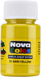 NOVA COLOR - NOVA COLOR AKRİLİK BOYA SARI ŞİŞE NC-169