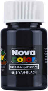 NOVA COLOR - NOVA COLOR AKRİLİK BOYA SİYAH ŞİŞE NC-174