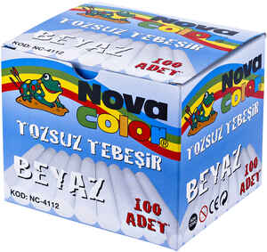 NOVA COLOR - NOVA COLOR TOZSUZ TEBEŞİR 100 LÜ BEYAZ NC-4112