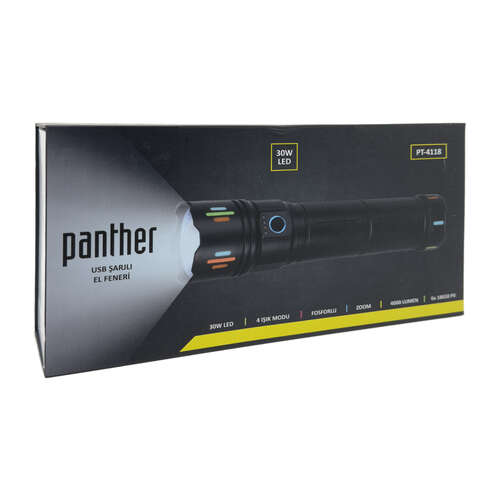 PANTHER PT-4118 USB ŞARJLI EL FENERİ