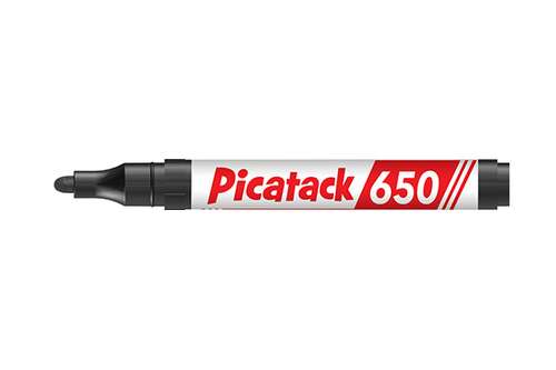 PİCATACK 650 PERMANENT MARKER Siyah YUVARLAK UÇ