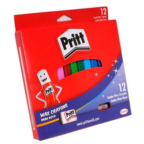 PRİTT 12 RENK JUMBO ÜÇGEN SİLİNEBİLİR PASTEL MUM BOYA 1655739