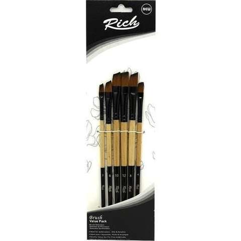 RICH 11219 SET 4 YAN KESİK 6 LI FIRÇA SETİ 01321