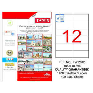 TANEX - TANEX 105x48 LASER ETİKET TW-2612