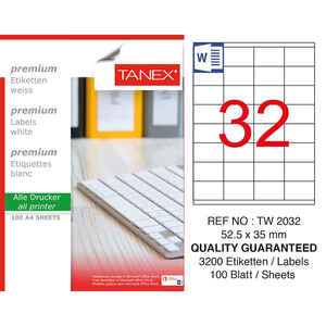 TANEX - TANEX 52.5x35 LASER ETİKET TW-2032