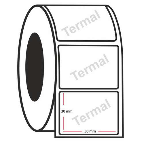 TERMAL ETİKET 30x50 mm 1000 LİK RULO