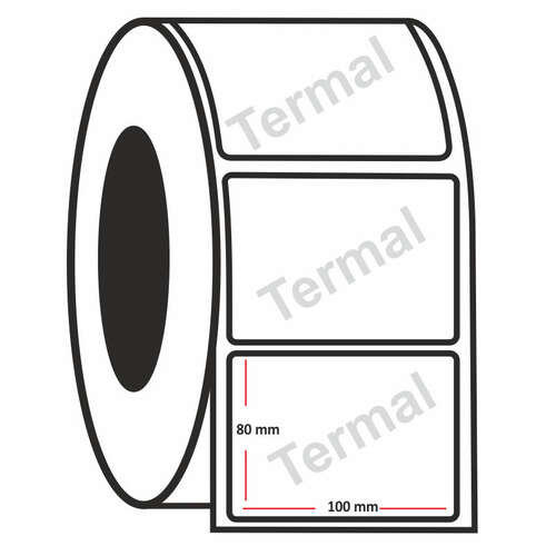 TERMAL ETİKET 80x100 mm 450 LİK RULO