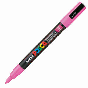 UNI-BALL - UNİ-BALL PC-3M POSCA SU BAZLI MARKER MERCAN PEMBE 0.9