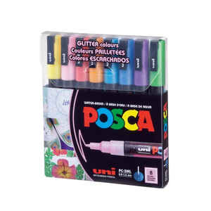 UNI-BALL - UNİ-BALL PC-3ML/8C GC SET SİMLİ 8 Lİ POSCA SU BAZLI MARKER